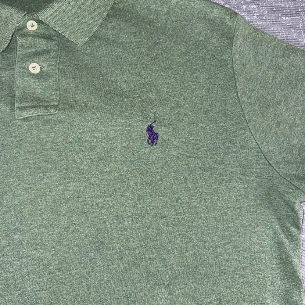 Polo By Ralph Lauren Polo Shirt Mens Medium Green Custom Fit Pony Logo Casual - Picture 4 of 9
